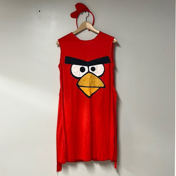 Red Angry Birds Costume Dress with Tieback and Headband for Kids - Picture 1 of 16